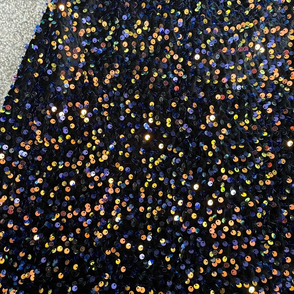 Sexy Black Sequin Mini Dress - Picture 3 of 9